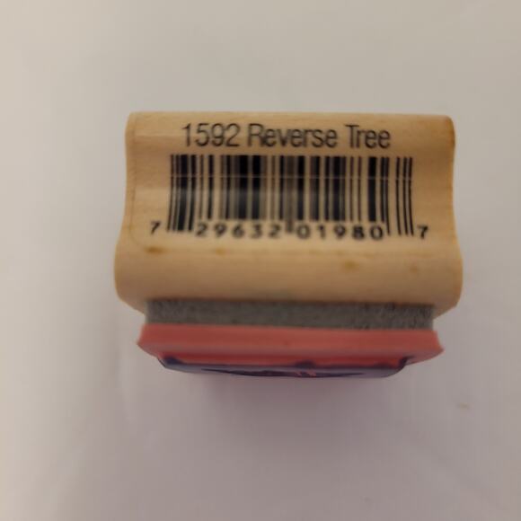 Christmas Lot Of 4 Stamps Wood/Rubber Tree Stocking To/From Pre-Owned - Picture 10 of 13